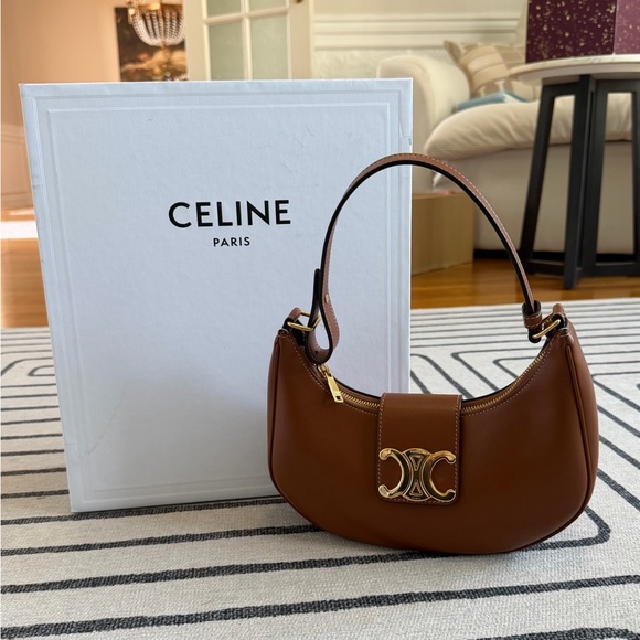 Celine Handbags - Celine Ava Triomphe Shoulder Bag in Tan